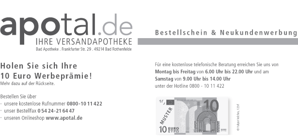 10 Euro Apotal Gutschein Freunde werben