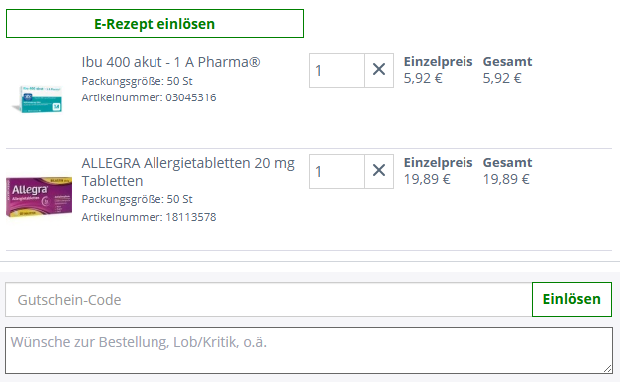 Wie löse ich bei Apotheker.com einen Rabatt an der Kasse ein? 