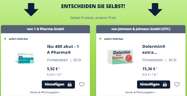 Mit Produktvergleichen bei Apotheker.com sparen