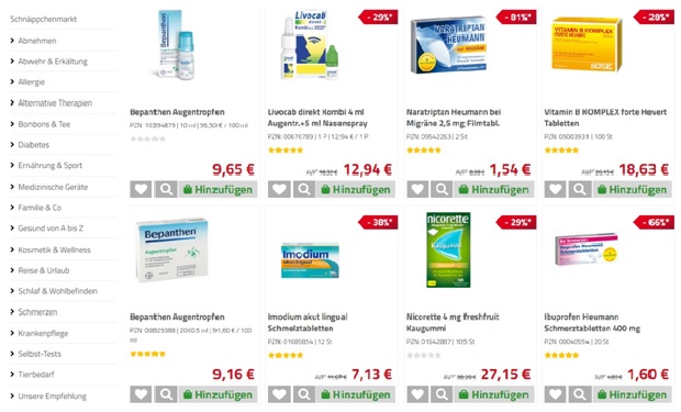 Sortiment der Delmed Versandapotheke