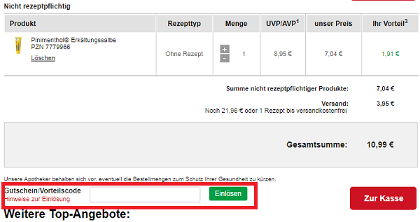 Europa Apotheek Gutschein