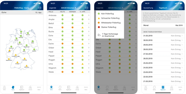 pollenflug gesundheits app vorschau